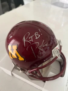 P.J. MINI CASCO FIRMATO MACCHIA MINNESOTA GOLDEN GOPHERS - Foto 1 di 1