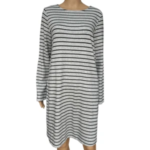 Karen Kane French terry striped gray dress size L cotton blend - Picture 1 of 7