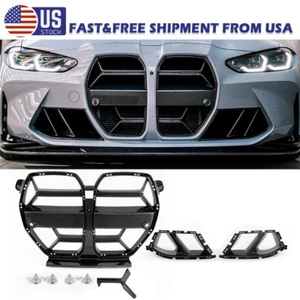 Parrilla de conducto de aire de fibra de carbono + parachoques delantero rejilla de riñón para BMW G80 M3 M4 G82 20+ - Imagen 1 de 12