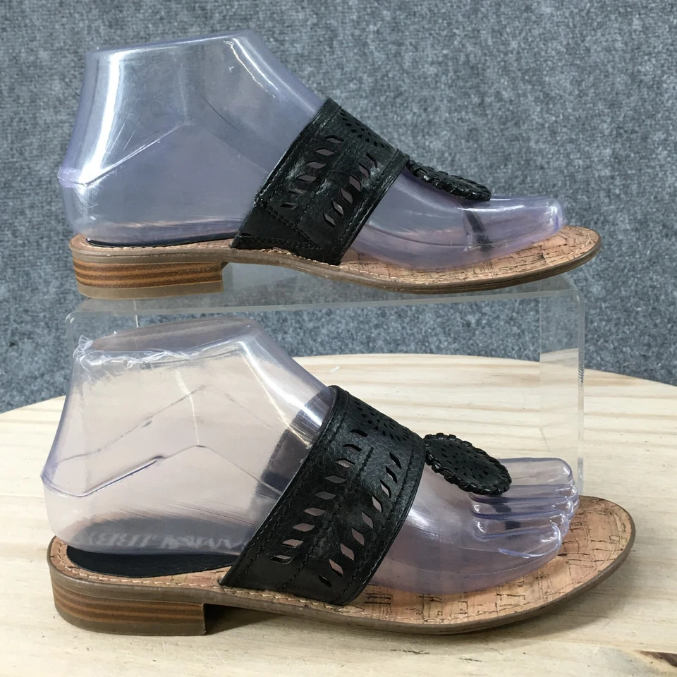 Sandalias Sam & Libby Mujer 6 Tibby Tanga Negro Imitación Cuero Informal Puntera Foto 1 de 4