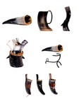 Trinkhorn Kuhhornbecher Hornbecher mit Halter Rinderhorn Kuhhorn Winkinger Deko
