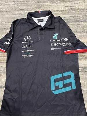 Mercedes AMG Petronas F1  Team Polo Black Men’s Size Medium Formula One Team - Image 1 of 4