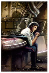 Star Wars Art Han Solo Millennium Falcon Introspective Shadow Blaster Artwork - Picture 1 of 1