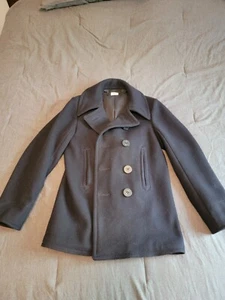 Real McCoy's Wool Peacoat Size 40 Navy Blue - Picture 1 of 16