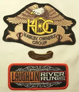Harley Owners Group HOG Eagle Patch And Pin And Laughlin River Run Patch - Bild 1 von 3