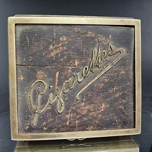 Antique Silver Banded, Wooden Cigarette Case, Hinge Box, Working, Birmingham - Picture 1 of 15