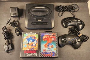 Sega Genesis Model 2 Console MK-1631, Controller, Hook Ups And 2 Sonic Games - Picture 1 of 12