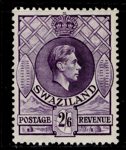 SWAZILAND GVI SG36a, 2s 6d violet, LH MINT. Cat £32. PERF 13½ x 14 Cover