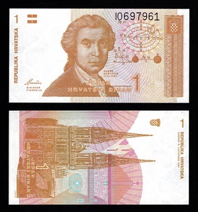 CROATIA, 1 Dinara, Hrvatska, Unc. CRISP, Bank Note - Picture 1 of 1