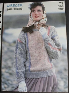 Vintage Jaeger Lady's Panel Sweater Knitting Pattern 30-40" Bust DK 5673 - Picture 1 of 3