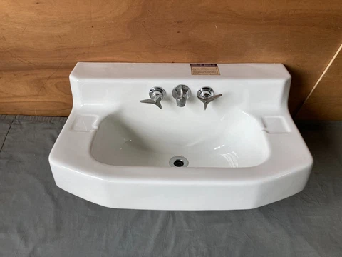 Vtg Mid Century NOS 26x16 White Porcelain Bath Wall Sink Kohler Lavatory 273-23E Cover