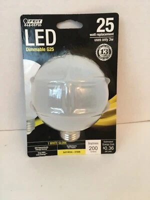 G25 2.5W 827 Dim Led2700K Frst, Part BPG2525/F/827/LED, by Feit Electric - Image 1 of 4