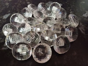 18 mm x 5 klare facettierte Kristalloptik Schaft Rückseite GQ Knöpfe & ein kostenloses Geschenk - Bild 1 von 4