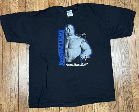 Vintage WCW Bill Goldberg Wrestling Keystone Light Beer Promo Shirt Size XL Cover