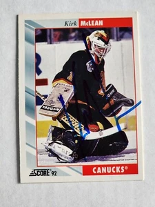 1992-93 Score KIRK McLEAN Signed Card #385 - Picture 1 of 2