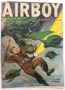 AIRBOY Comics Vol. 8 #7 1951 Golden Age 10c Hillman RARE Turtle Sea Cover E6 - Picture 1 of 15
