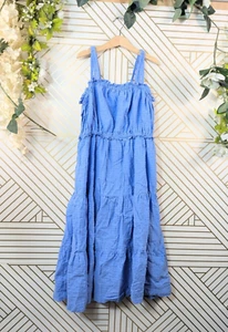 Zara Kids Girl's Light Blue Sundress With Cut Out Back Bow Detail Size 13/14 - Picture 1 of 7