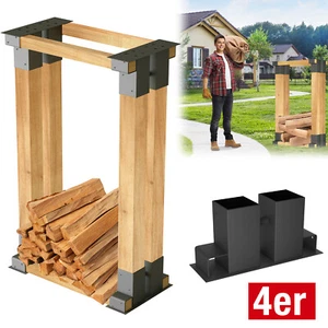 4 Stk Kaminholzstapelhilfe Holzstapelhalter Brennholzregal Stapelhilfe Brennholz - Bild 1 von 12