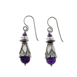 Tabra Ohrringe Amethyst & Silberdraht - Bild 1 von 1
