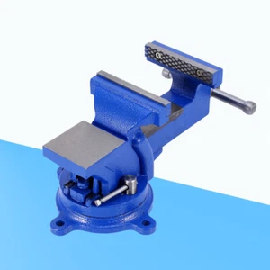 4" Heavy-Duty Swivel Base Bench Vise w/ Anvil 360° Rotating Cast Iron Workbench - Picture 1 of 10
