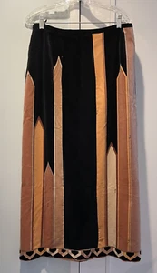 EMILIO PUCCI-VINTAGE PRE-70S ART DECO PRINT VELVET LONG SKIRT-MINT CONDITION! - Picture 1 of 3