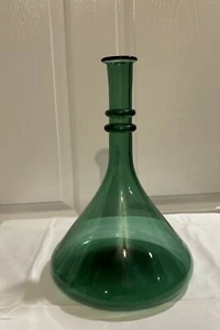 Mid century Empoli STYLE glass decanter 13” Genie bottle green - Picture 1 of 4