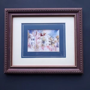 Cityscape Charleston Victoria Platt Ellis Signed Matted Framed Watercolor Print - Picture 1 of 18