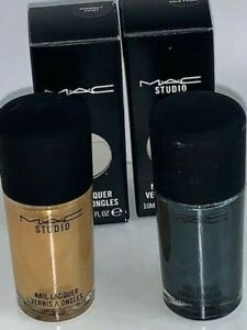 MAC Nail Lacquer Polish   MIDNIGHT TRYST + Gold Pearl  LOT 2 pc
