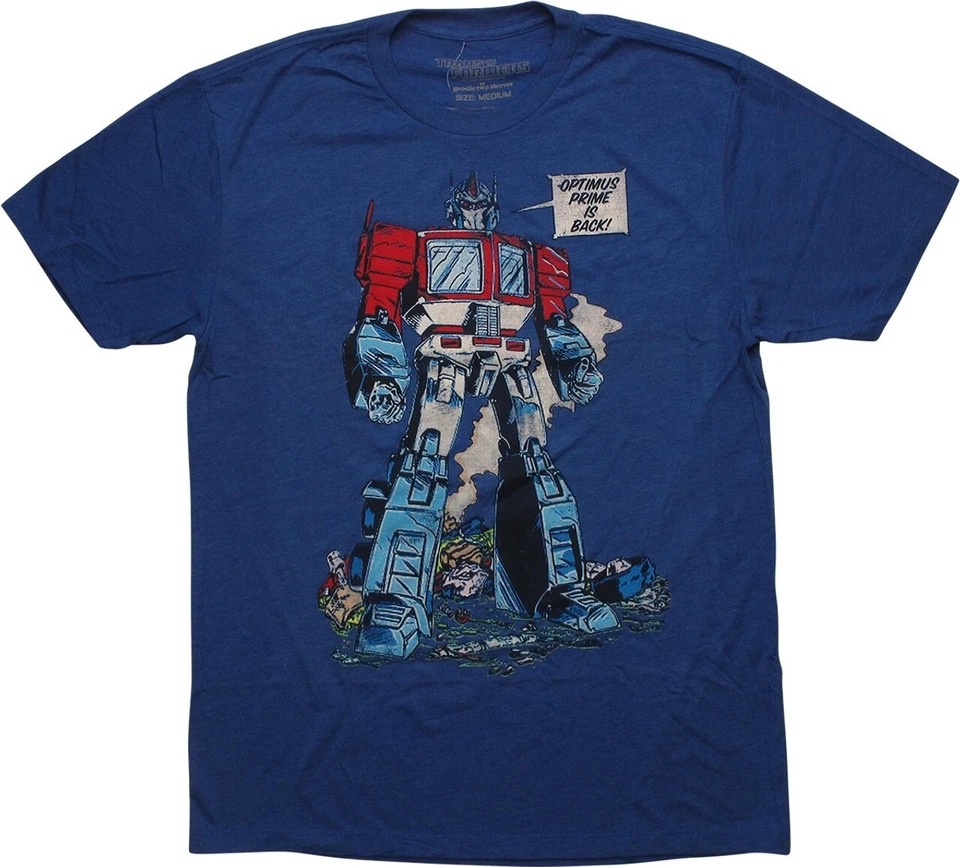 OPTIMUS PRIME IS BACK! T-SHIRT Transformers Blue Sizes Available NEW - Image 1 of 1