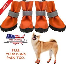 Dog Boots Waterproof Anti-Slip Dog Shoes for Outdoor Summer Hot Small Orange