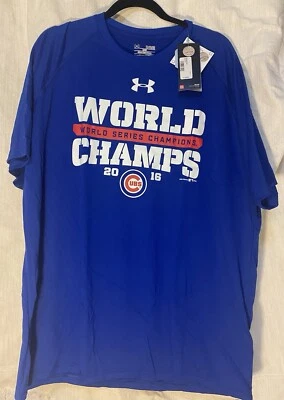 Chicago Cubs World Series 2016 Under Armour MLB T-Shirt X-Large Blue NWT - Image 1 of 4