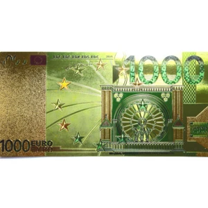 Billete de fantasía de 1.000 euros con diseño dorado - ¡sin forma de pago oficial! - Imagen 1 de 2