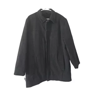 Mens J. CREW Charcoal Wool Blend Zip Front Jacket Sherpa Lining Size Medium - Picture 1 of 12