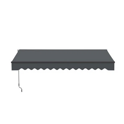 ALEKO Black Frame Retractable Home Patio Canopy Awning 12 x 10 ft Grey Color - Image 1 of 4