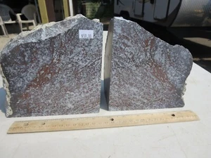 734 POLISHED STONE BOOKENDS, BIG 15.1#. EX OLD TIME ROCK SHOP - Picture 1 of 7