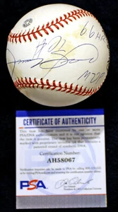 SAMMY SOSA 66 HR MVP #21 SIGNED BASEBALL 1998 HOME RUNS STAT CUBS 98 PSA/DNA COA - Picture 1 of 12