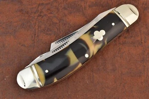 BULLDOG BRAND SOLINGEN GERMANY PREMIUM COON STRIPE SOWBELLY KNIFE NICE (22658) - Picture 1 of 5