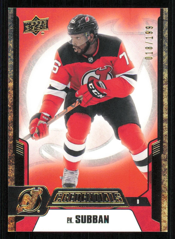 2019-20 Upper Deck Credentials Red #45 P.K. Subban /199 - Image 1 of 2
