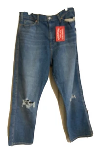 Signature Levi Strauss Heritage High Rise Straight Distressed Jeans Size 18 NWT - Picture 1 of 6