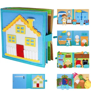 Filz Busy Board Montessori Lernspielzeug Busy Book Activity Board 3D Quiet Book - Bild 1 von 9