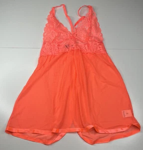 avidlove NWT women’s S orange lingerie lace babydoll chemise halter teddy Q11 - Picture 1 of 9