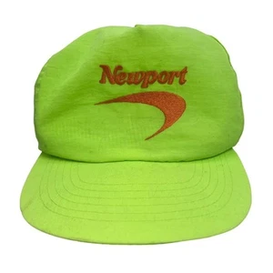Vintage Newport Logo Green Neon One Size Snapback Nylon Hat Cap 90s - Picture 1 of 7