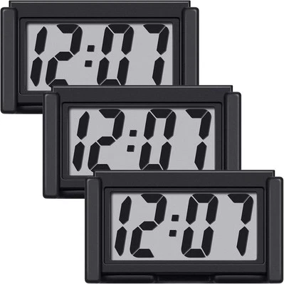 1 or 3 Pieces Mini Digital Clock Small Magnetic Clock Car Dashboard Clock Stick - Image 1 of 4