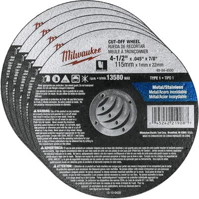4-1/2 In. Aluminum Oxide Cutting Cut-Off Wheel 0.045 In. Thick X 7/8 In. - Image 1 of 4