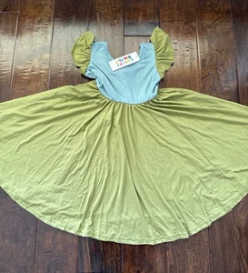 *NWT* DotDotSmile Size 5/6 Beautiful (2) Tone Blue/Green Empire Dress - Picture 1 of 6