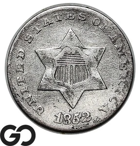 1852 Three Cent Silver Piece - Picture 1 of 3