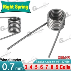Torsion Spring (pack of 10), 0.7mm Wire diameter, 4mm - 8mm OD, Right spring - Picture 1 of 26