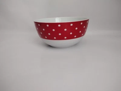 Isaac Mizrahi New York, Dot LUXE, white with Red Polka Dot Bowls, Set of 4 Foto 1 de 4