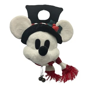 Disney Parks Holiday Collection Plüsch Schnee Mickey Kopf Türhänger Schal Glocken - Bild 1 von 9