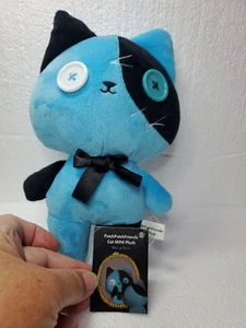 Fukuya GATTO Peluche PatchPatchFriends 8" Patch Patch Amici Blu e Nero Nuovo con etichette PM5 - Foto 1 di 9